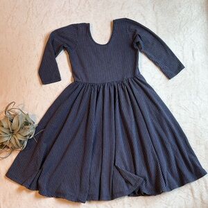 Alice + Ames Navy Striped Ballet Twirl Dress